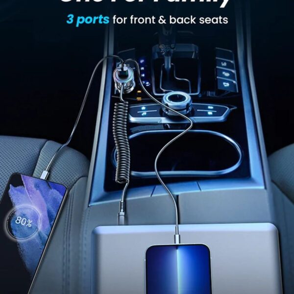 Avto adapteri Joyroom CL08 3in1 Lightning - Image 3
