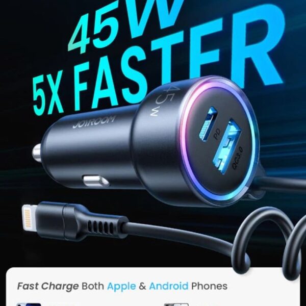 Avto adapteri Joyroom CL08 3in1 Lightning - Image 2