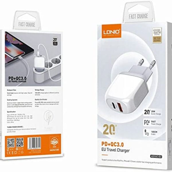 Adapter LDNIO A2316C PD 20W USB, Lightning - Image 3