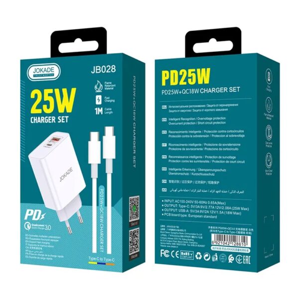 Adapter Jokade JB028 QC & Type-C White - Image 2