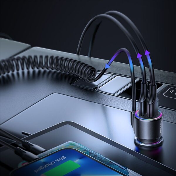 Avtomobil adapteri Joyroom JR-CL25 2USB 3in1 Lightning - Image 4